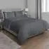 Home Super King Geo Stripe Velvet Duvet Set - Grey