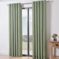 Taylor Blackout Eyelet Curtains - Green