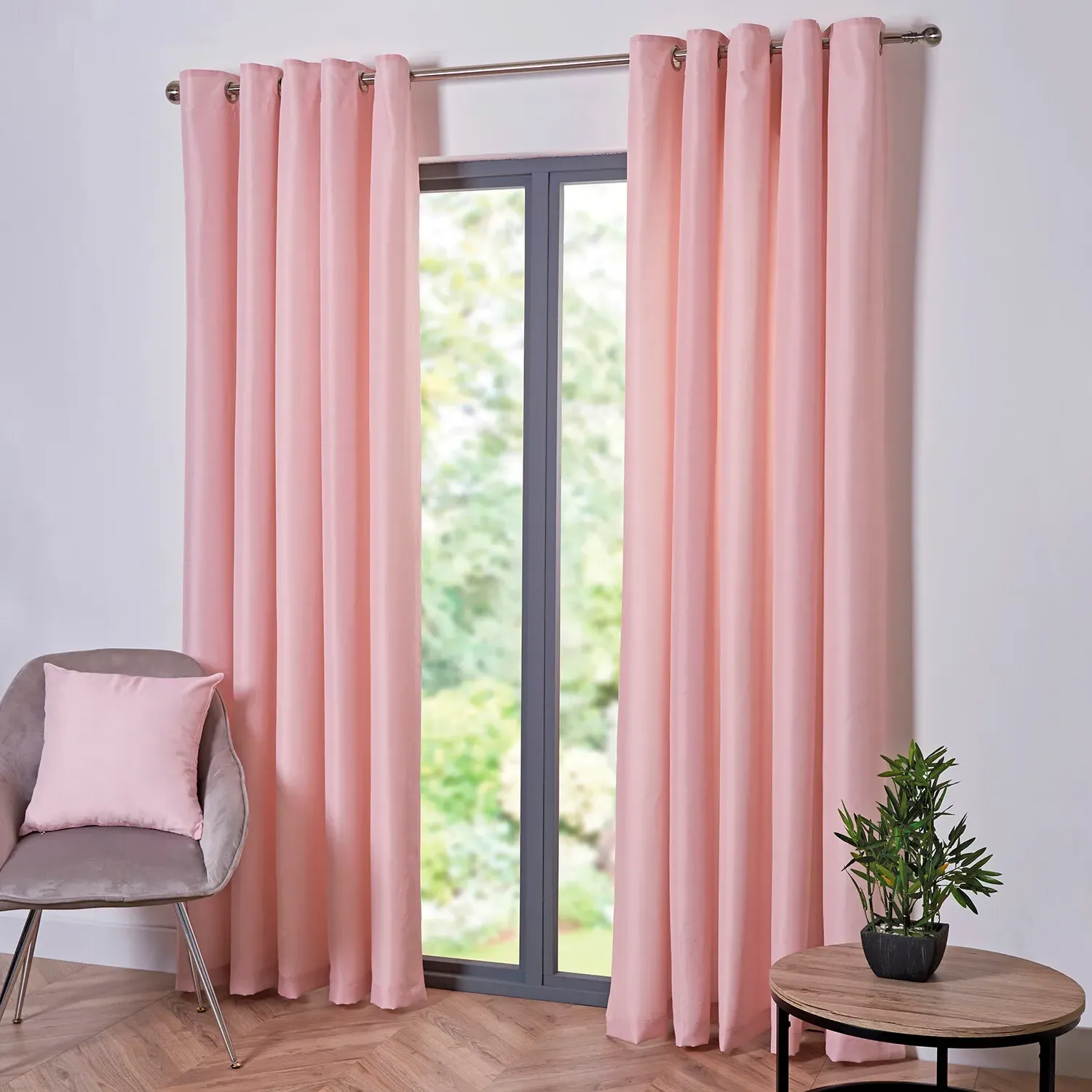 Taylor Eyelet Curtains - Blush