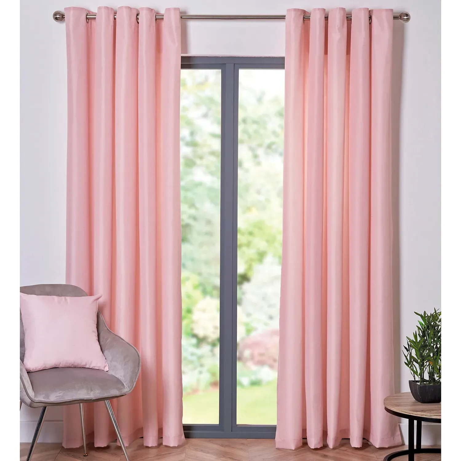 Taylor Eyelet Curtains - Blush