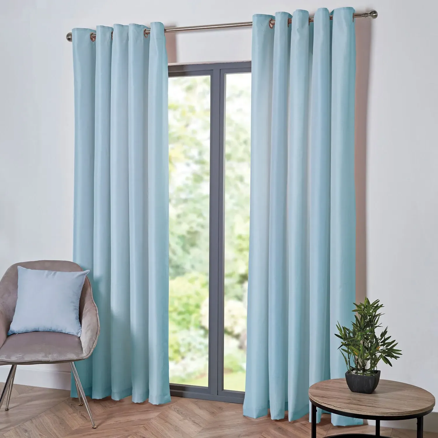 Home Taylor Eyelet Curtains - Duck Egg