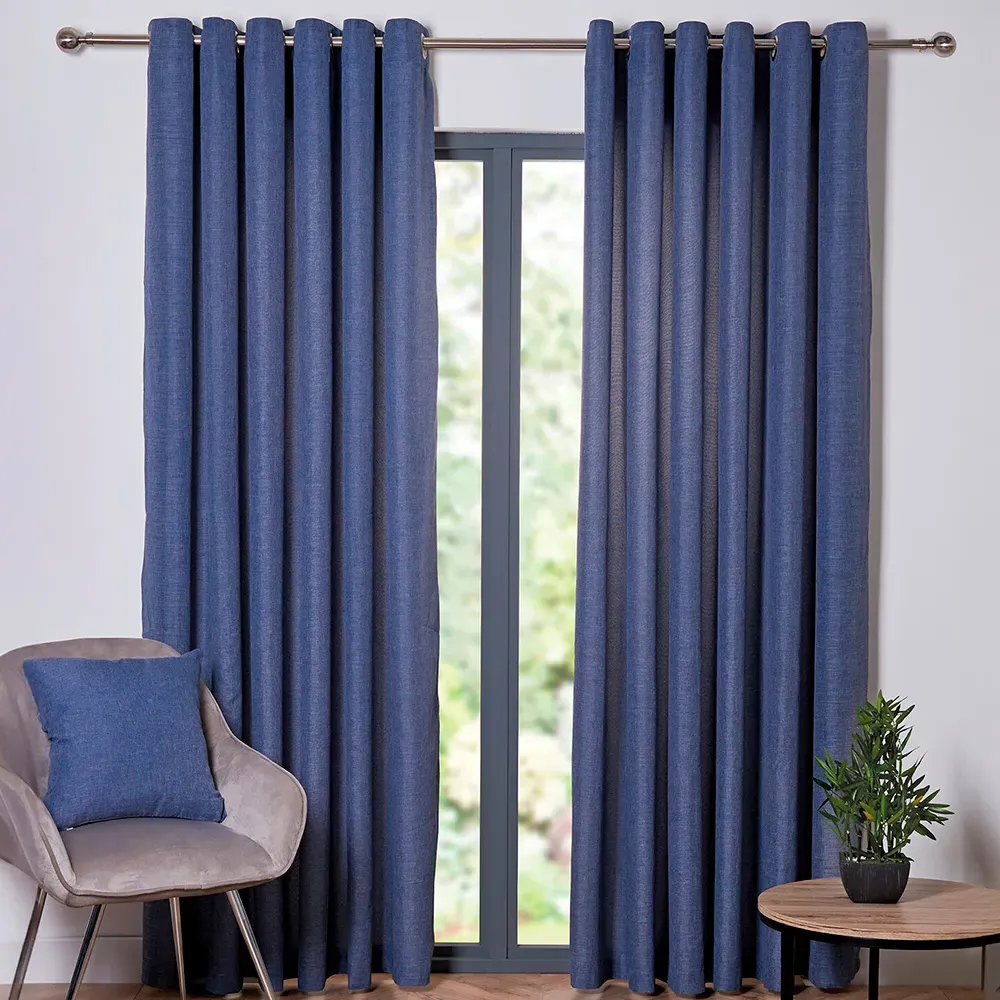 Home Taylor Eyelet Curtains - Navy