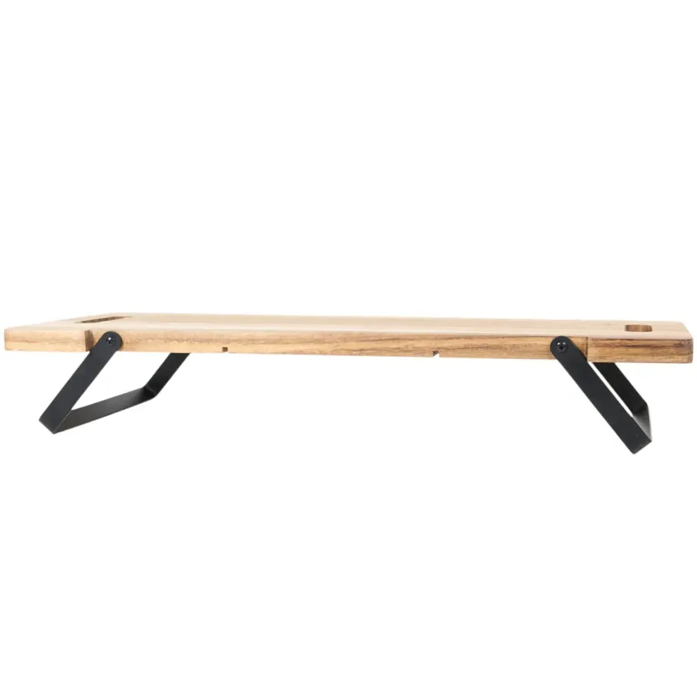 Acacia Wood Cheese Board with Stand - Natural