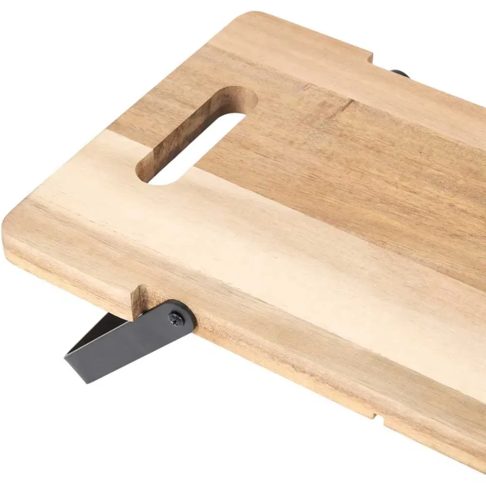 Acacia Wood Cheese Board with Stand - Natural
