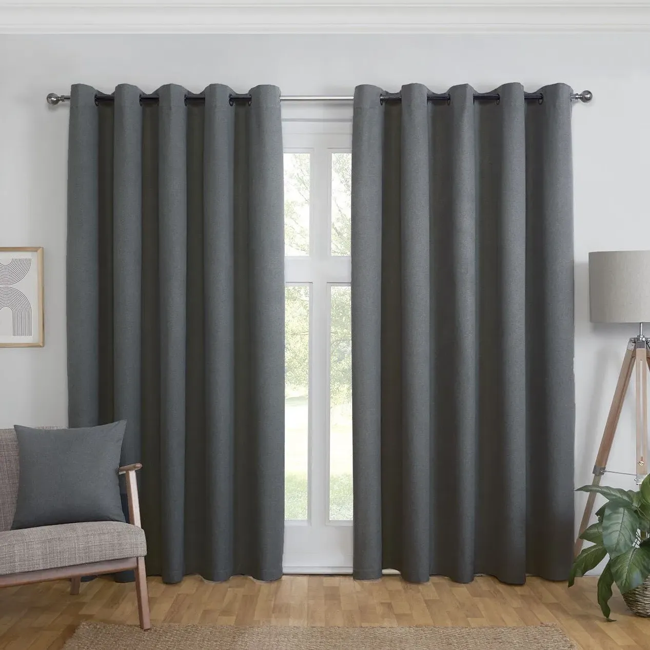 Linden Blackout Curtain - Charcoal