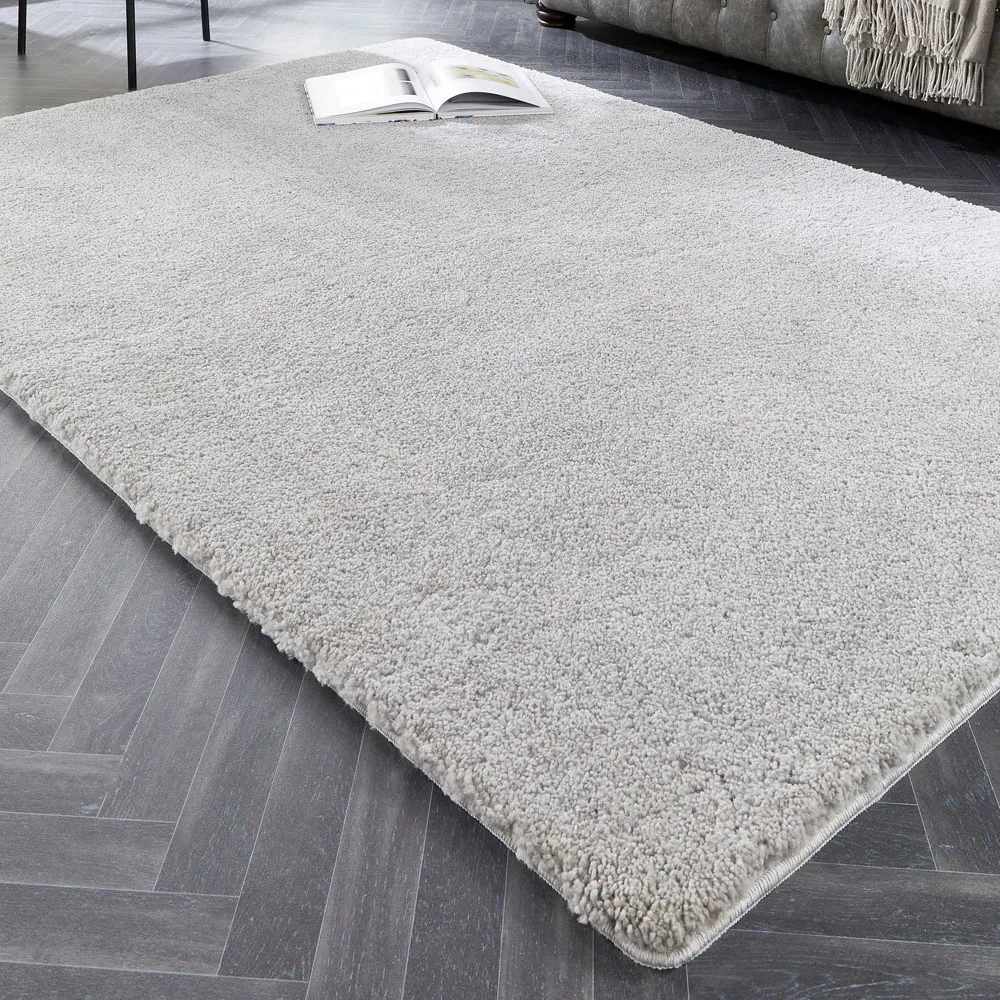 Silver Shaggy Rug - Grey