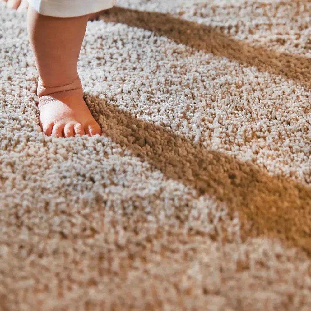 Stone Shaggy Rug - Cream