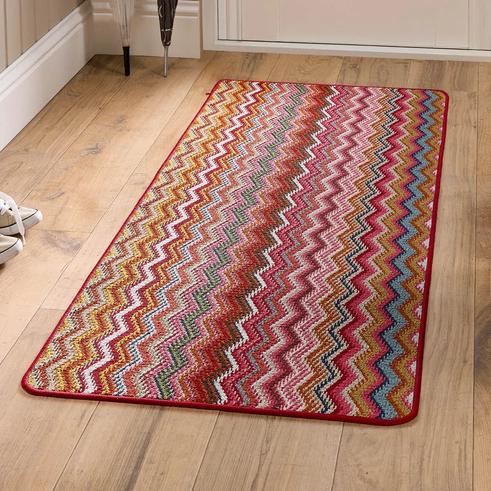 Candy Bright Zig Zag Runner Mat - Multi