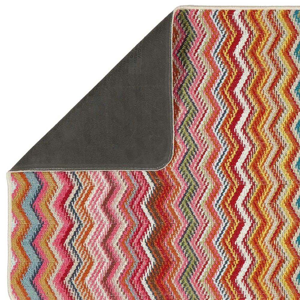 Candy Rainbow Zig Zag Runner Mat - Multi