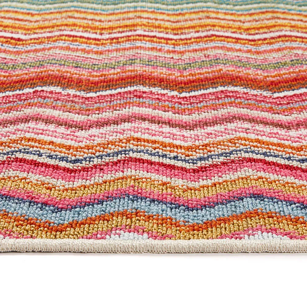 Candy Rainbow Zig Zag Runner Mat - Multi