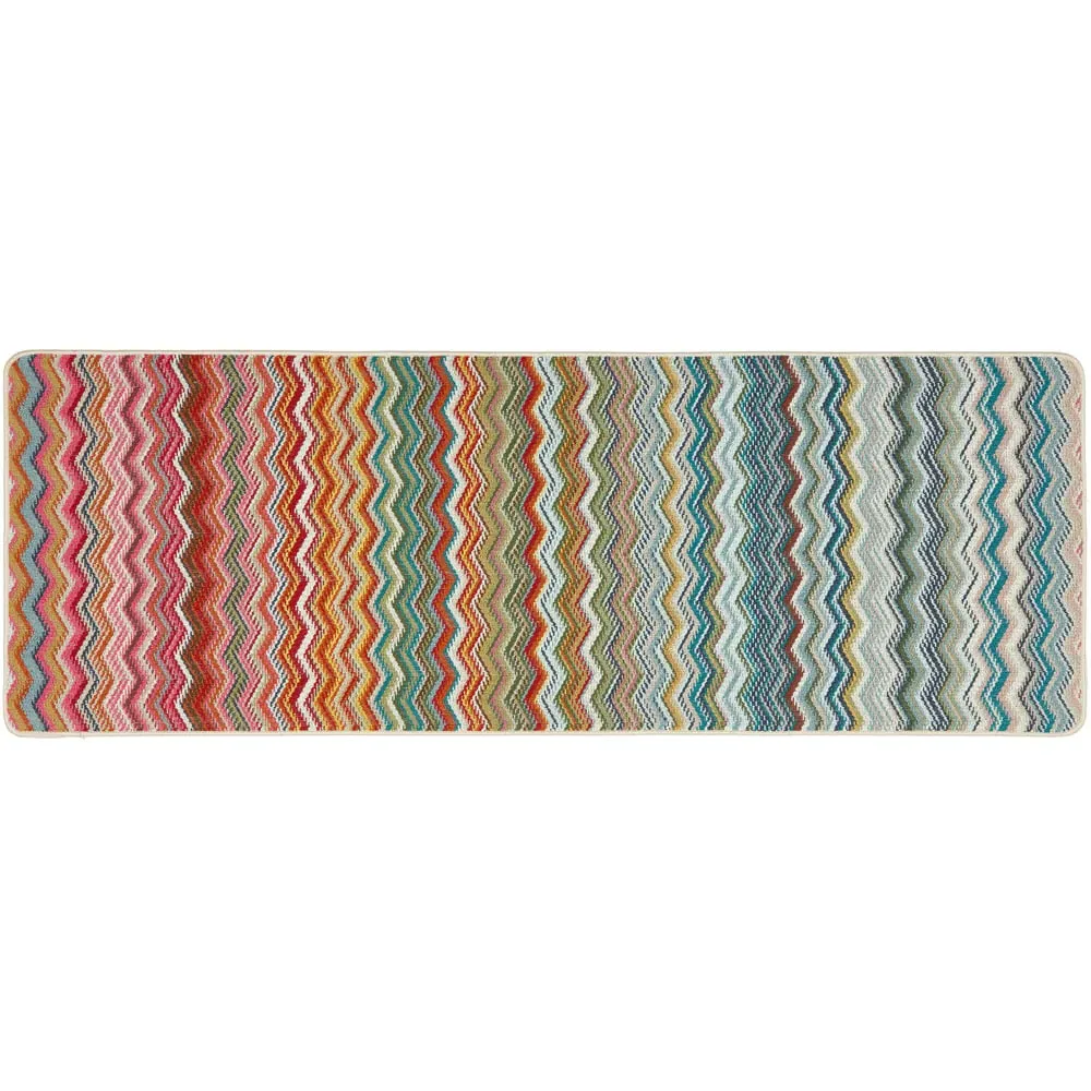 Candy Rainbow Zig Zag Runner Mat - Multi