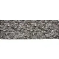 Charcoal Broken Stripe Stain Resistant Runner - Grey