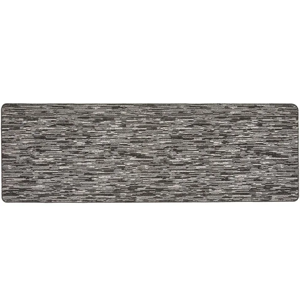 Charcoal Broken Stripe Stain Resistant Runner - Grey image