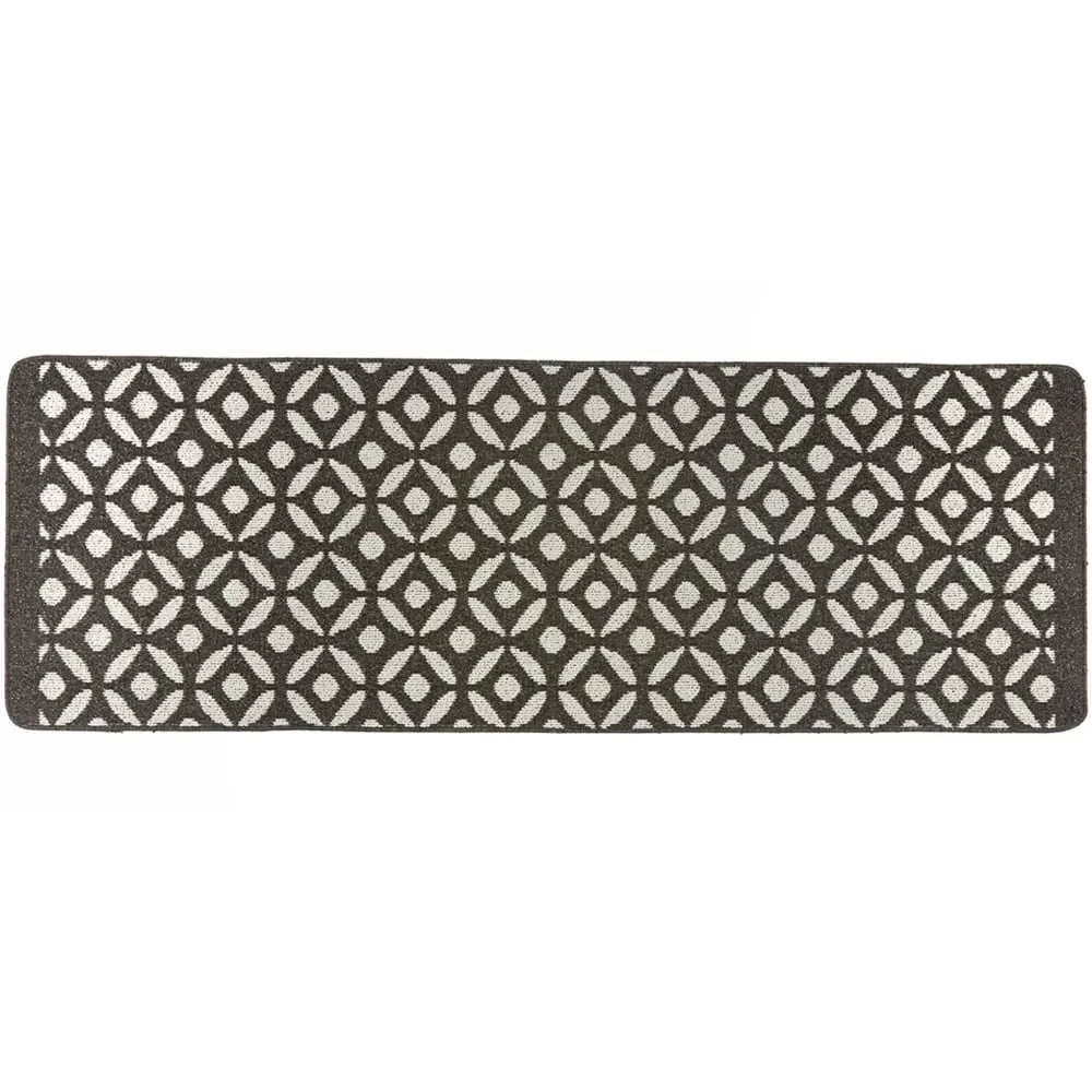 Charcoal Crescent Stain Resistant Runner - Grey