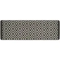 Charcoal Geometric Stain Resistant Runner - Grey