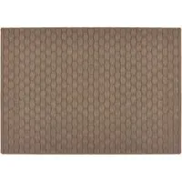 Mink Sculptured Basketweave Washable Rug - Brown