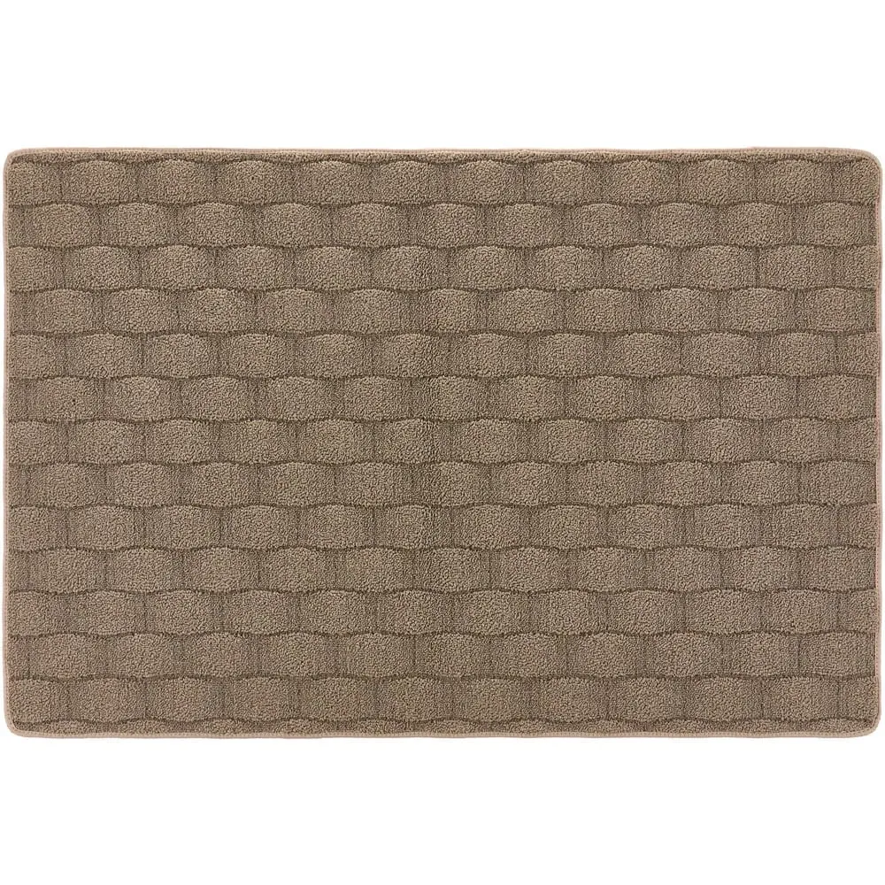 Mink Sculptured Basketweave Washable Rug - Brown image