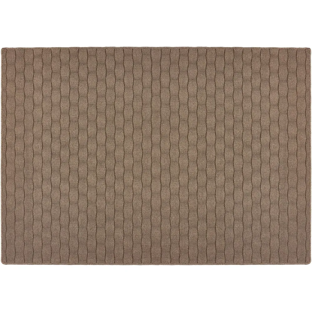 Mink Sculptured Basketweave Washable Rug - Brown
