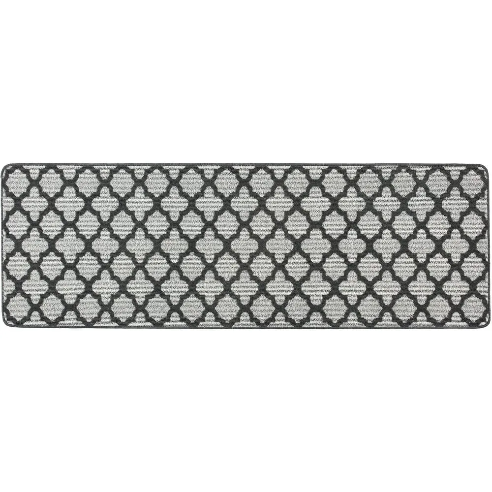 Moroccan Tile Stain Resistant Runner - Charcoal image
