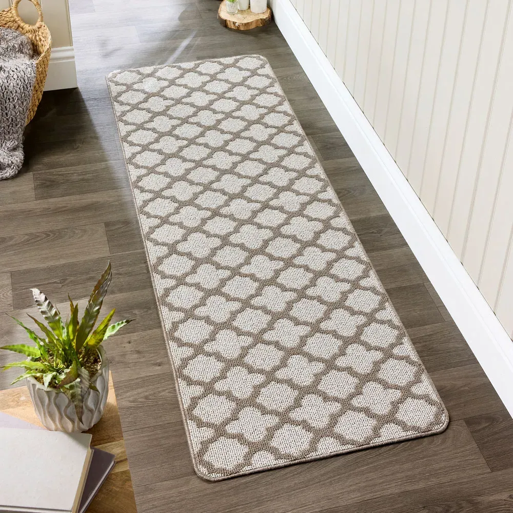 Moroccan Tile Stain Resistant Runner - Stone