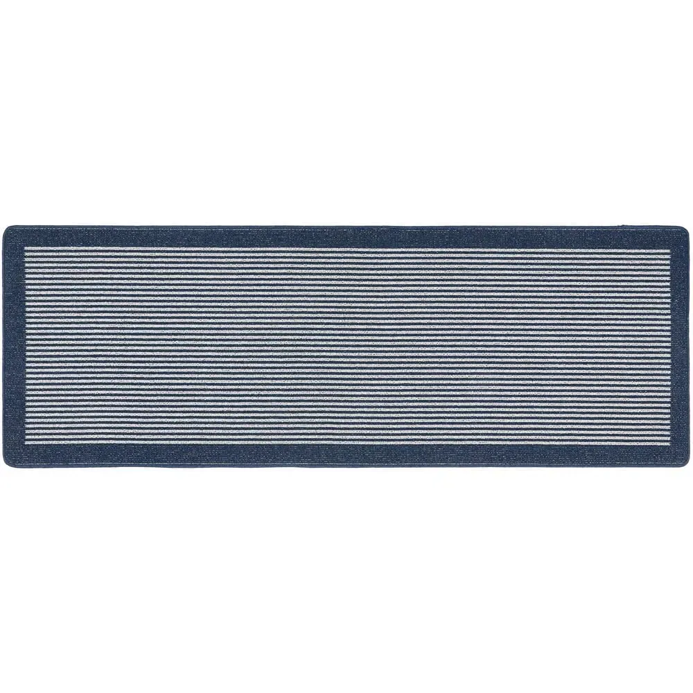 Navy Stripe Stain Resistant Runner - Blue