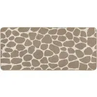 Pebble Patterned Non Slip Mat - Ivory, Mink