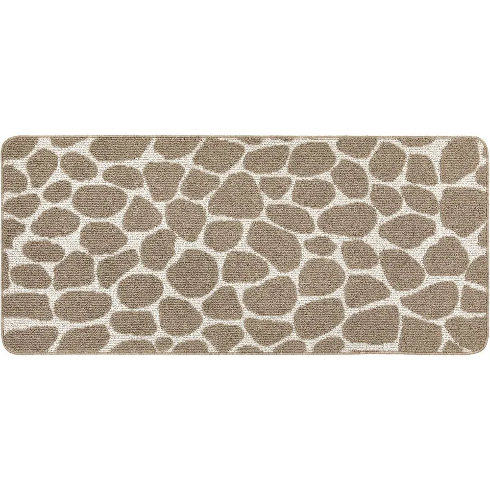 Pebble Patterned Non Slip Mat - Ivory, Mink image