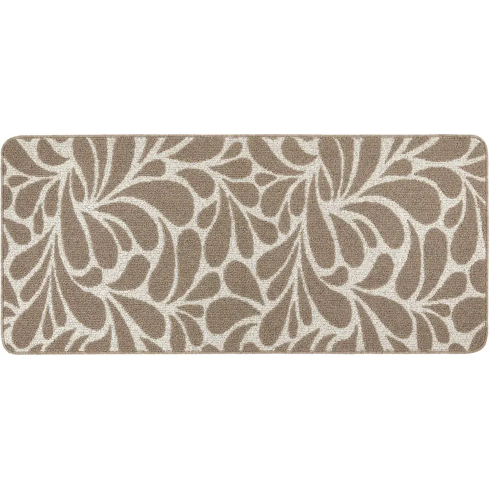 Rain Drop Patterned Non Slip Mat - Ivory, Mink