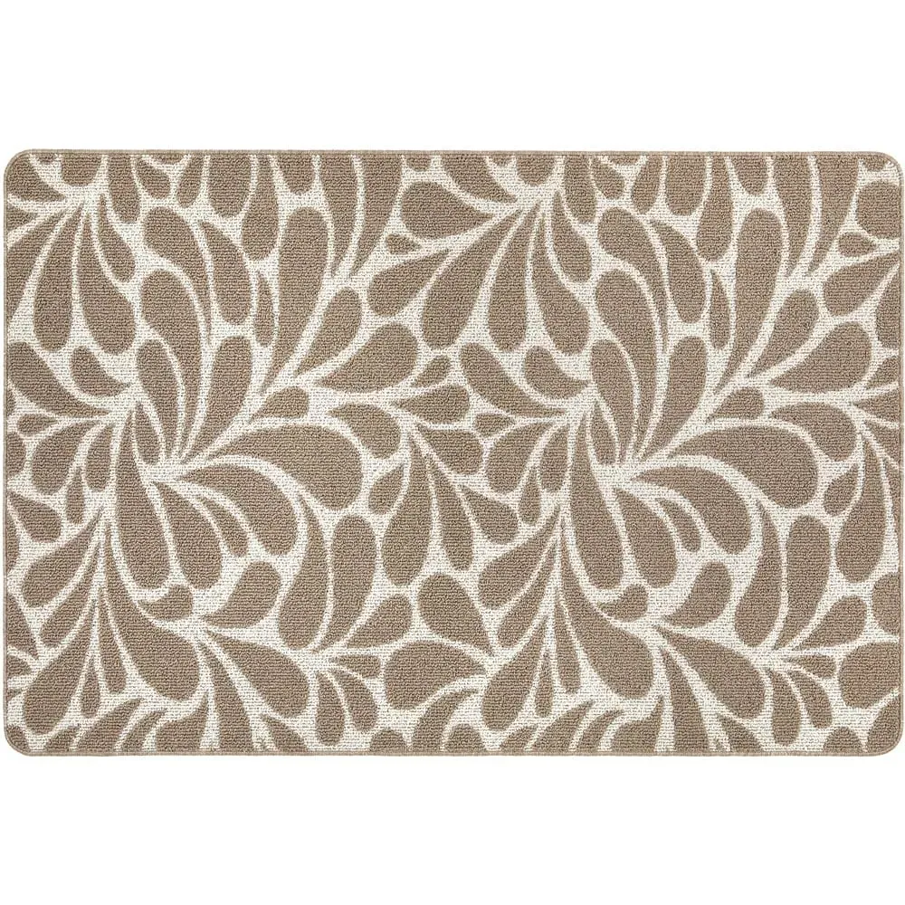 Rain Drop Patterned Non Slip Mat - Ivory, Mink