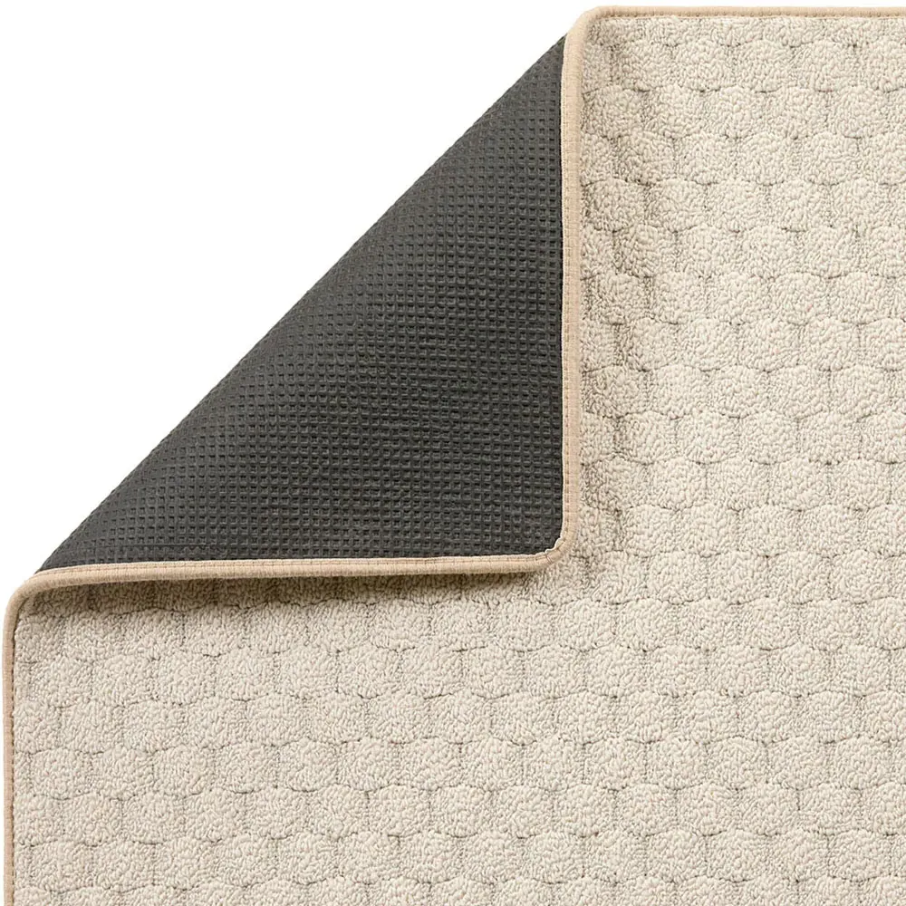 Sculptured Honeycomb Washable Rug - Ivory
