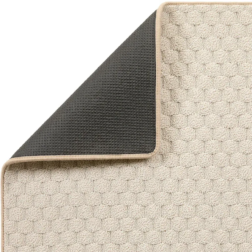 Sculptured Honeycomb Washable Rug - Ivory