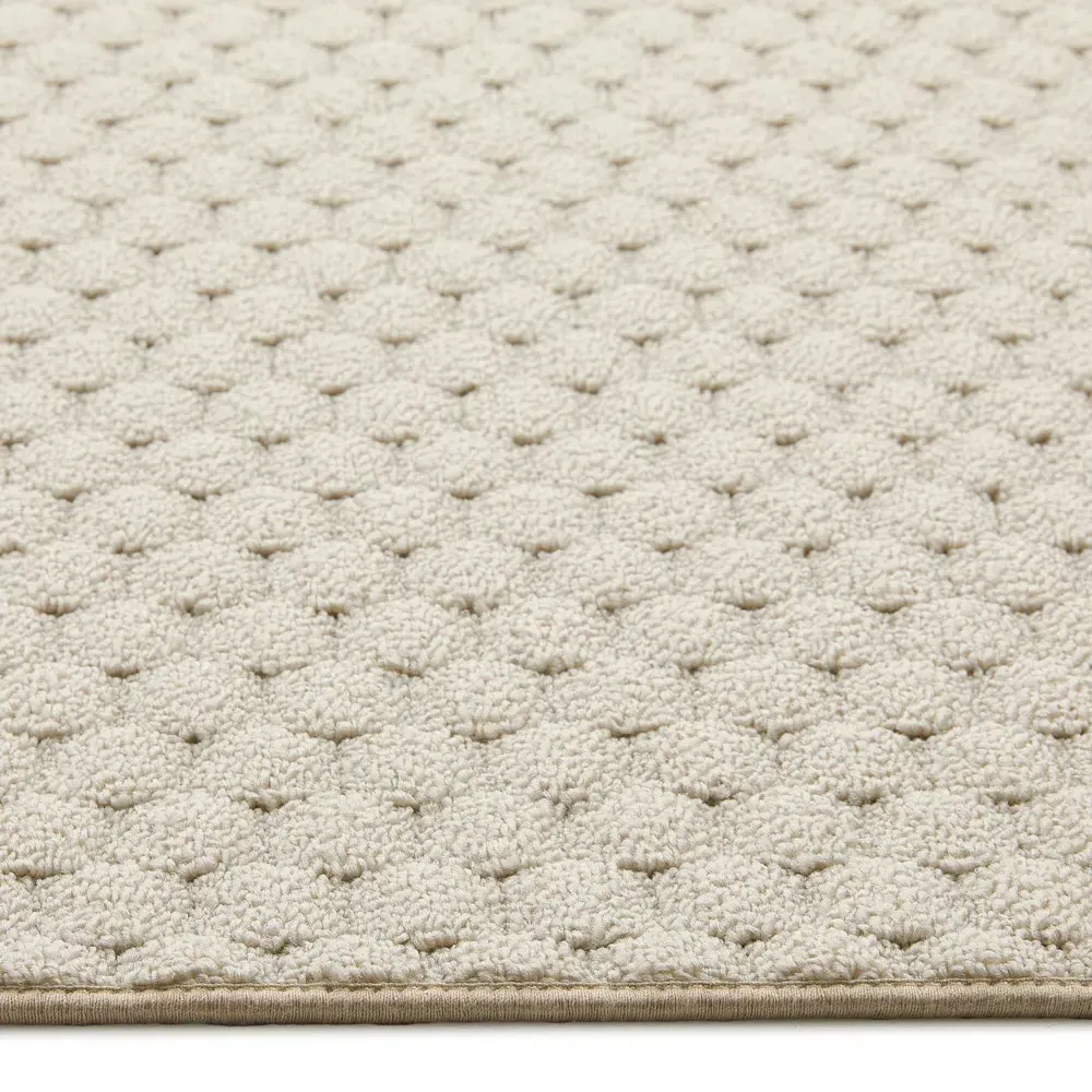 Sculptured Honeycomb Washable Rug - Ivory