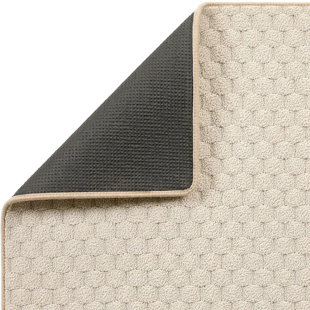 Sculptured Honeycomb Washable Rug - Ivory