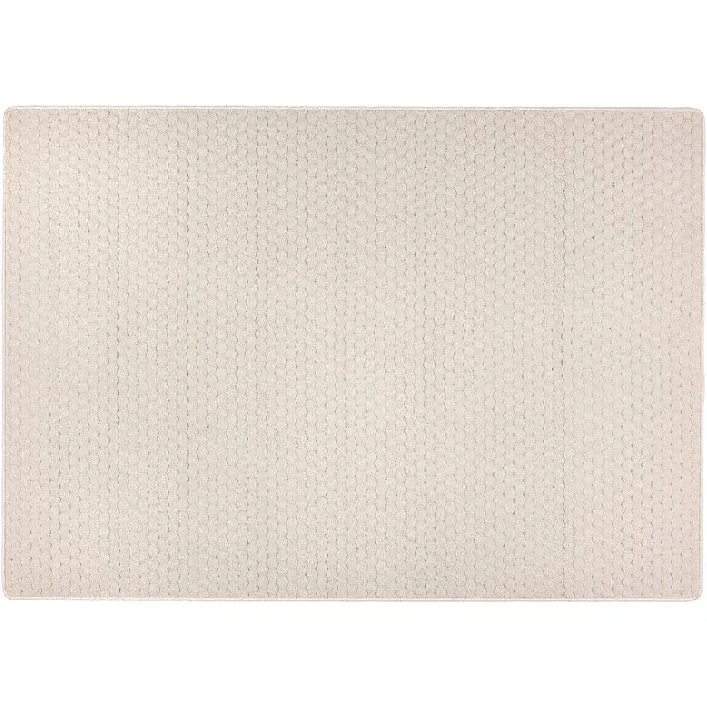 Sculptured Honeycomb Washable Rug - Ivory