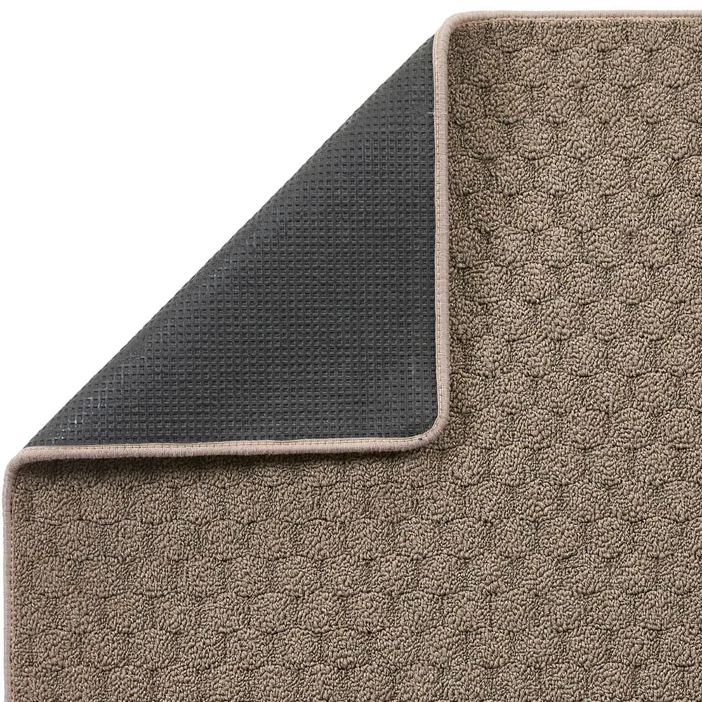 Sculptured Honeycomb Washable Rug - Mink