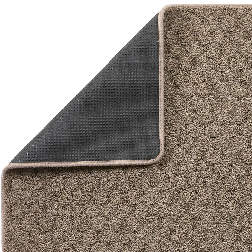 Sculptured Honeycomb Washable Rug - Mink