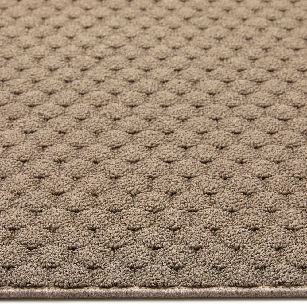Sculptured Honeycomb Washable Rug - Mink