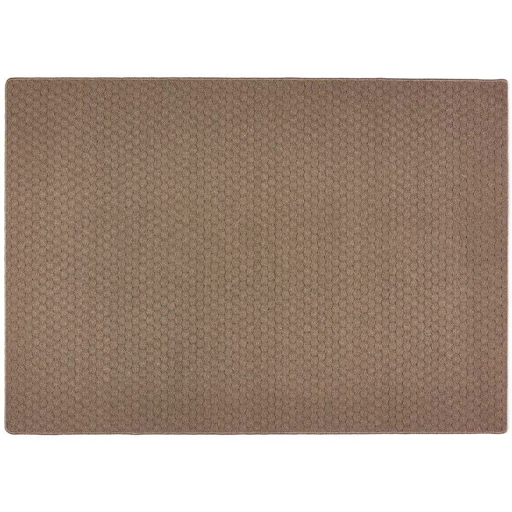 Sculptured Honeycomb Washable Rug - Mink