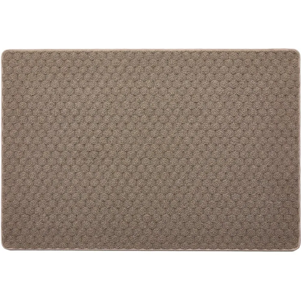 Sculptured Honeycomb Washable Rug - Mink