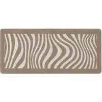 Sculptured Patterned Waves Non Slip Mat - Brown