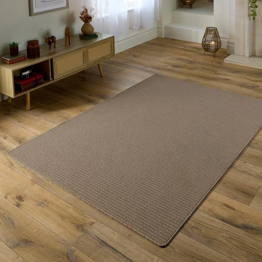 Sculptured Waffle Texture Washable Rug - Mink