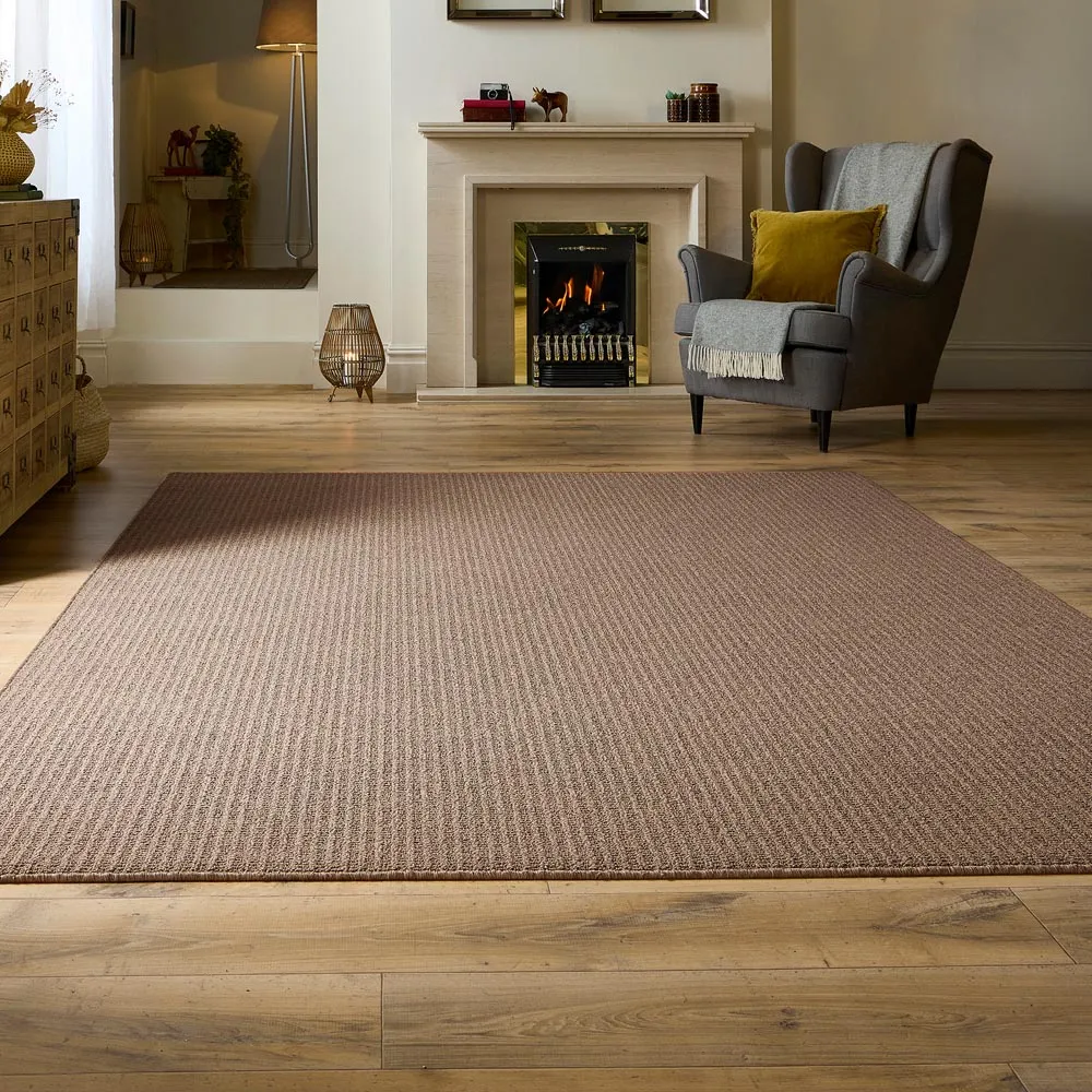 Sculptured Waffle Texture Washable Rug - Mink