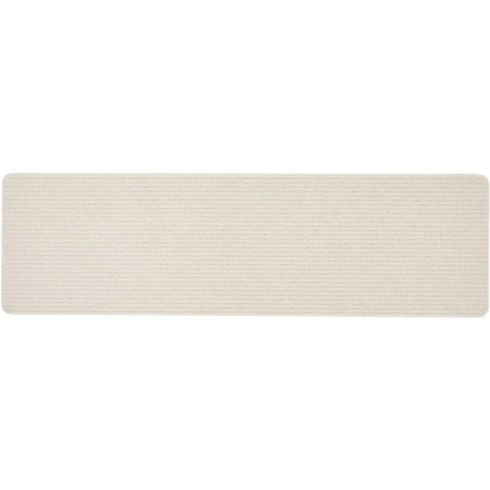 Sculptured Waffle Texture Washable Runner - Ivory