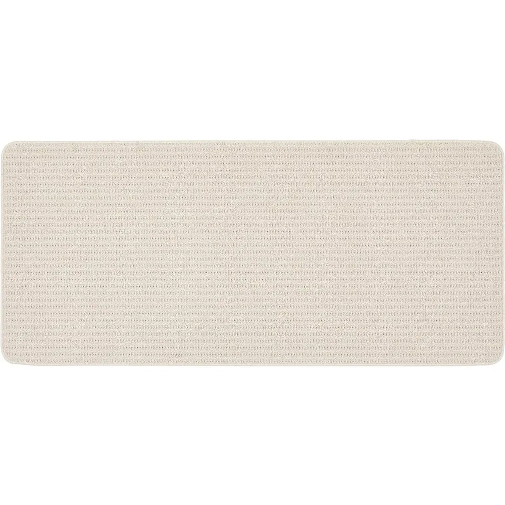 Sculptured Waffle Texture Washable Runner - Ivory