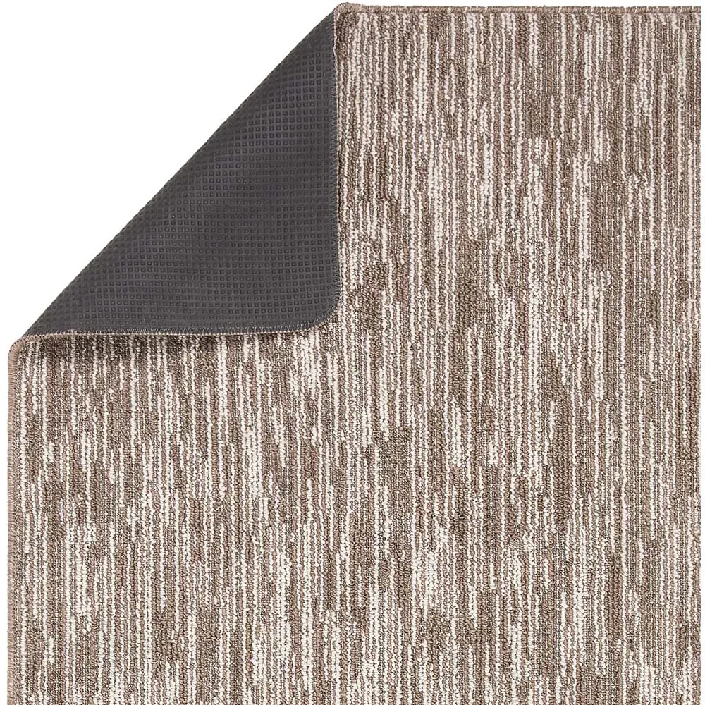 Stone Broken Stripe Stain Resistant Runner - Brown