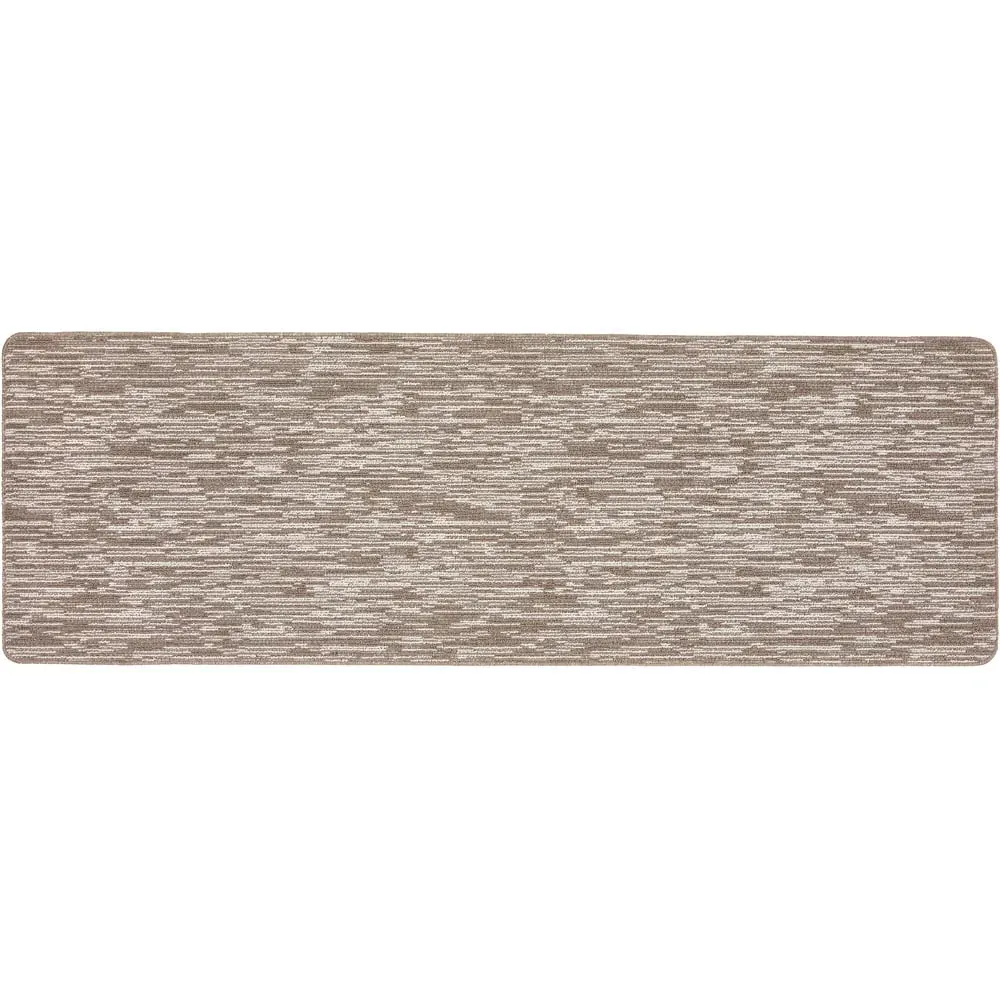 Stone Broken Stripe Stain Resistant Runner - Brown image