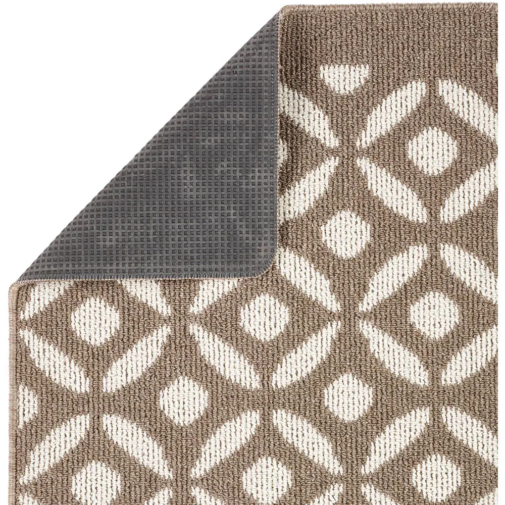 Stone Crescent Stain Resistant Runner - Brown