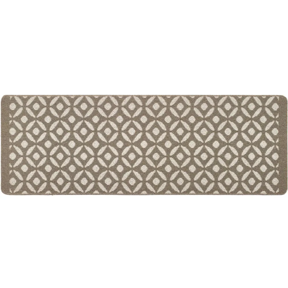 Stone Crescent Stain Resistant Runner - Brown
