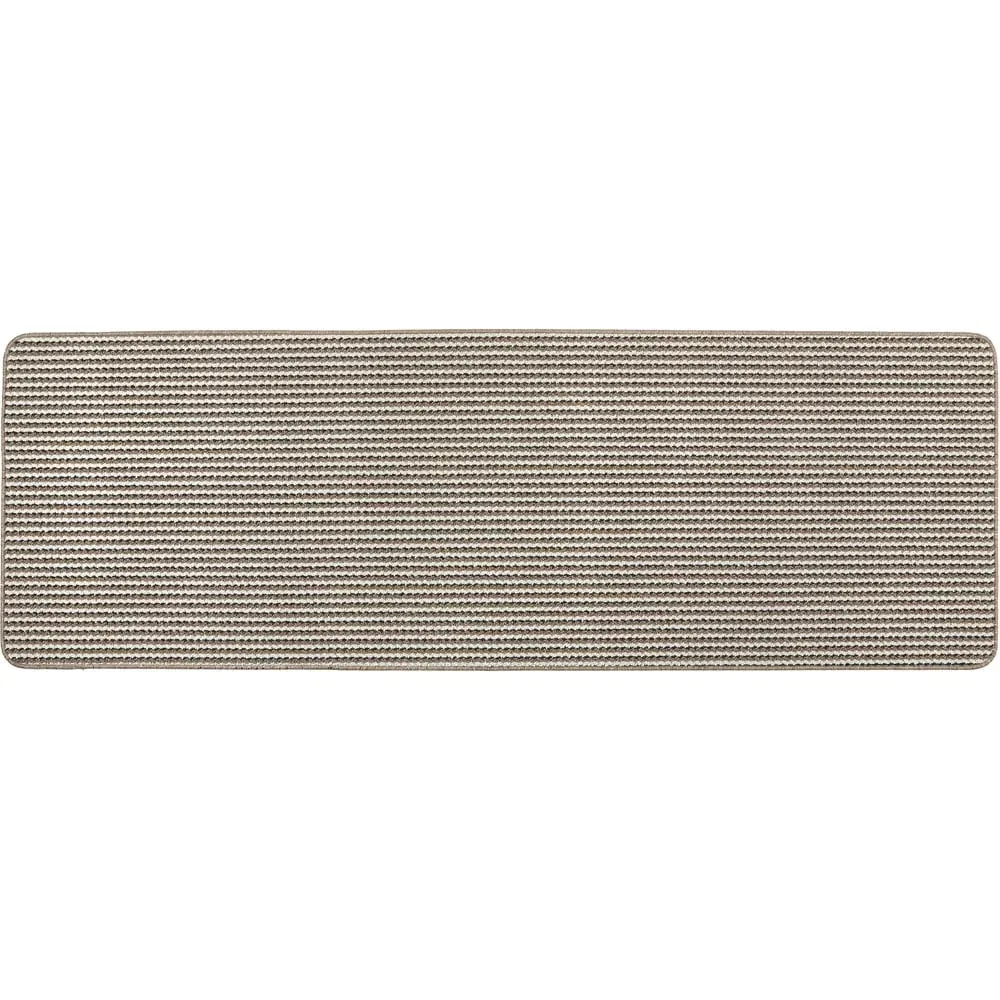 White and Brown Twist Stripe Stain Resistant Runner - Brown