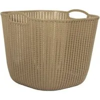 Medium Square Knitting Basket - Brown